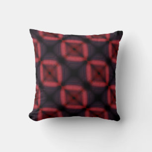 2 side plain Black, red and black abstract pattern Throw Pillow