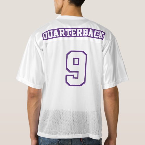 2 Side PURPLE WHITE Mens Football Jersey