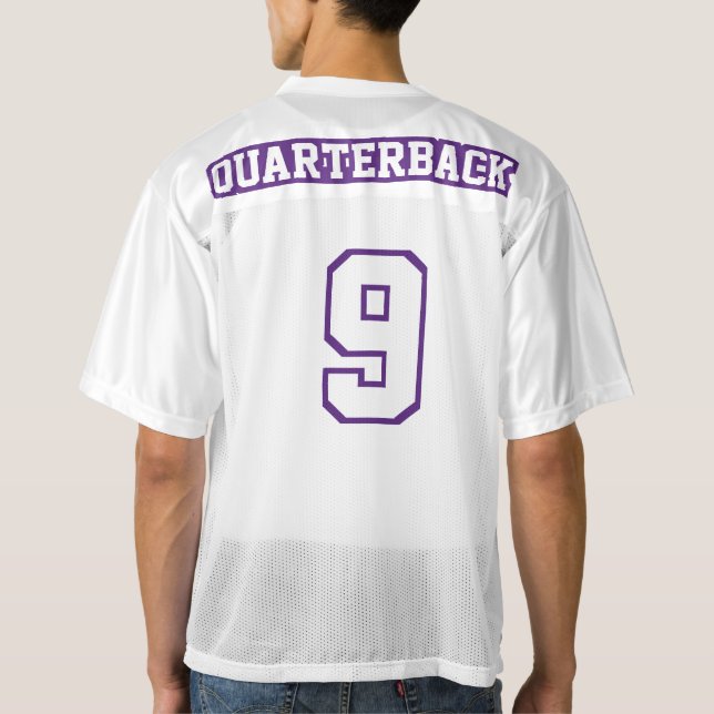 2 Side PURPLE WHITE Mens Football Jersey (Back)