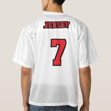 2 Side RED BLACK WHITE Mens Football Jersey