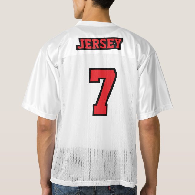 2 Side RED BLACK WHITE Mens Football Jersey (Back)