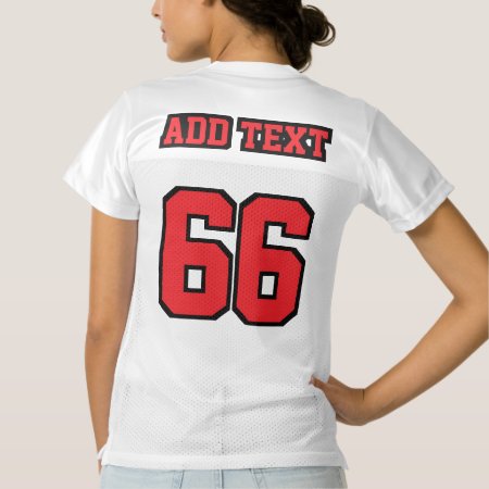 2 Side Red Black White Womens Football Jersey