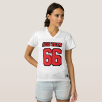 2 Side RED BLACK WHITE Womens Football Jersey