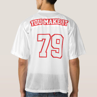 2 Side RED WHITE Mens Football Jersey
