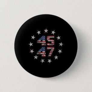 2 Side Trump 2024 President 45 47 American Flag Tr Button