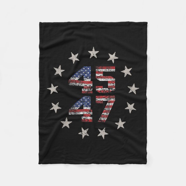 2 Side Trump 2024 President 45 47 American Flag Tr Fleece Blanket (Front)