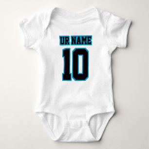 2 Side WHITE BLACK BLUE Bodysuit Football Jersey