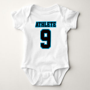 2 Side WHITE BLACK BLUE Romper Football Jersey