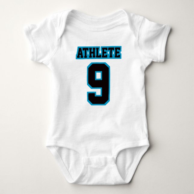 2 Side WHITE BLACK BLUE Romper Football Jersey (Front)