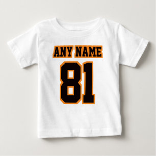 2 Side WHITE BLACK ORANGE Romper Football Jersey