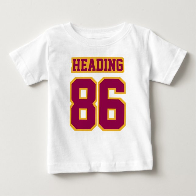 2 Side WHITE BURGUNDY GOLD Dress Football Jersey Baby T-Shirt (Front)