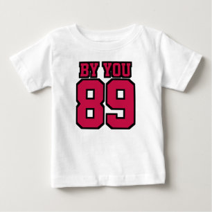 2 Side WHITE CRIMSON RED BLACK One Piece Jersey Baby T-Shirt