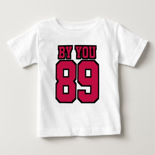 2 Side WHITE CRIMSON RED BLACK One Piece Jersey Baby T_Shirt