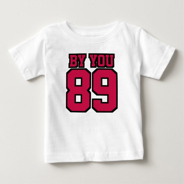 2 Side WHITE CRIMSON RED BLACK One Piece Jersey Baby T-Shirt (Front)
