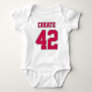 2 Side WHITE CRIMSON SILVER Football Jersey Outfit Baby Bodysuit