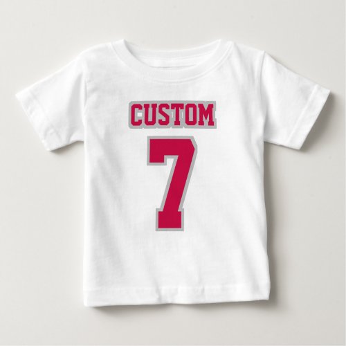2 Side WHITE CRIMSON SILVER Tutu Football Babywear Baby T_Shirt