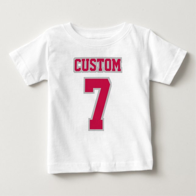 2 Side WHITE CRIMSON SILVER Tutu Football Babywear Baby T-Shirt (Front)
