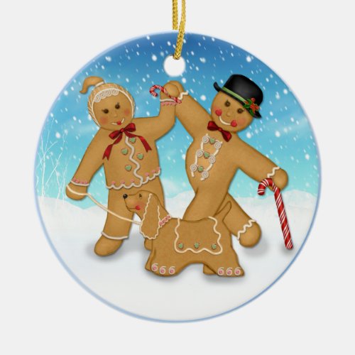 2 Sided _1st Christmas Gingerbread Family Ornament