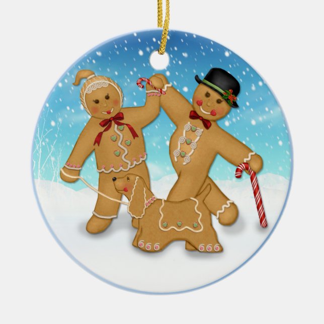 2 Sided -1st Christmas Gingerbread Family Ornament (Front)