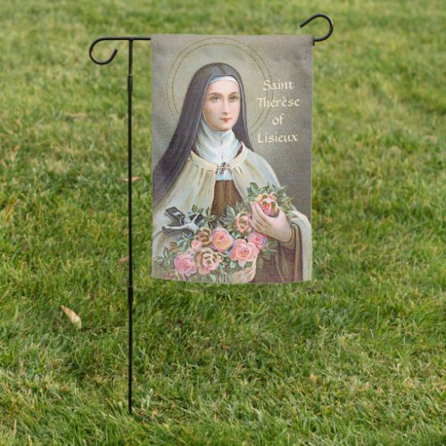 2_sided 2xSt Therese the Little Flower BJE 01 Garden Flag