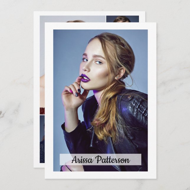 2-sided 5 Photo Model Actor 5x7 Comp/Zed Card (Front/Back)