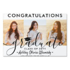2 Sided 6 Photo Elegant Script Graduation Yard