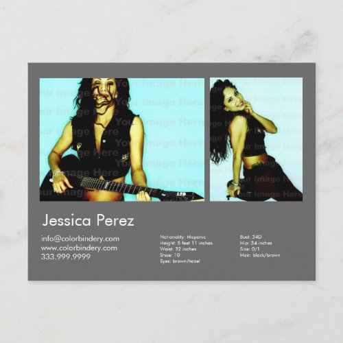 2-Sided Actor & Model 2 Shot Dark Gray Headshot Co