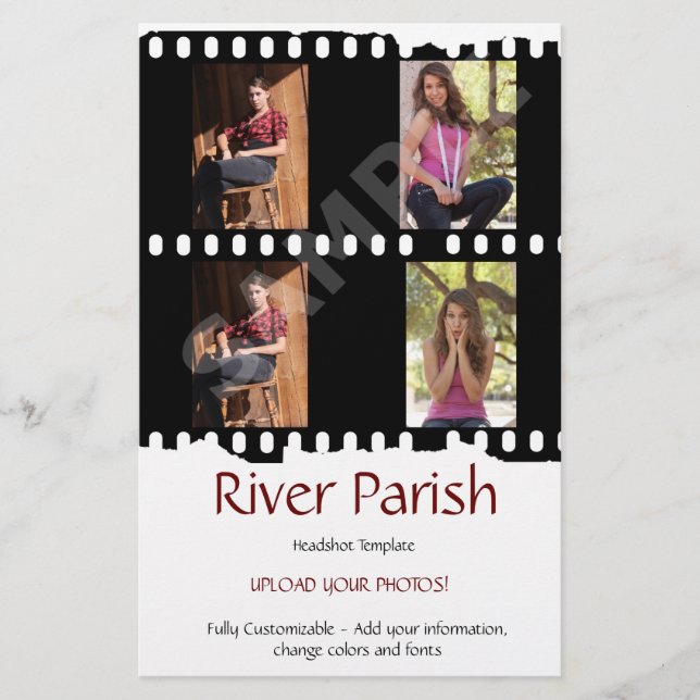 2 Sided Affordable Actor Headshot Card Flyer (Front)