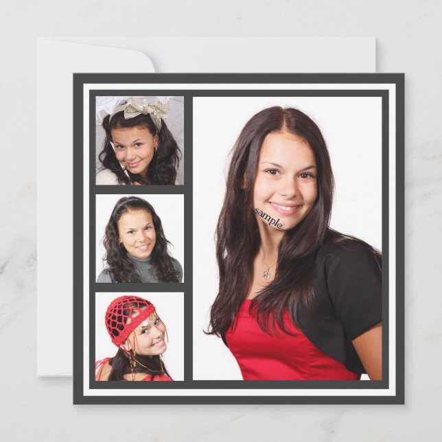 2 Sided Any Color Photo Graduation Party Invitation (Front)