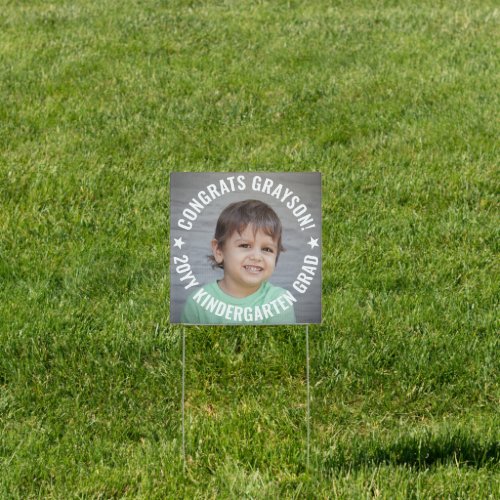 2 Sided ANY Grade Graduation Kids Photo Yard Sign