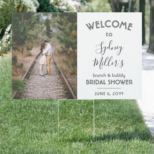2 Sided Any Text Bridal Shower Welcome Photo Yard Sign
