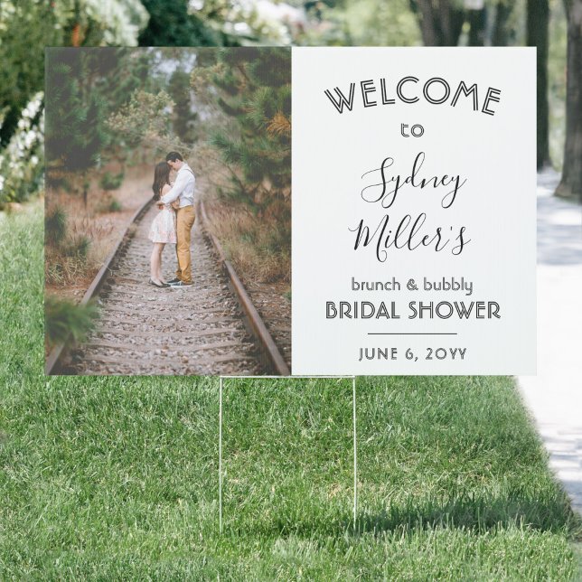 2 Sided Any Text Bridal Shower Welcome Photo Yard Sign (Creator Uploaded)