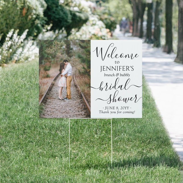 2 Sided Any Theme Bridal Shower Photo Welcome Yard Sign (Creator Uploaded)