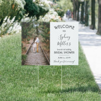 2 Sided Any Theme Bridal Shower Welcome Photo Yard