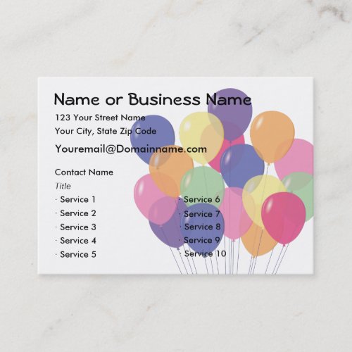 2 Sided Balloon Business Card