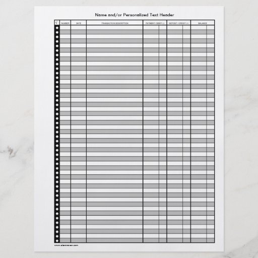 2-sided Banking Transaction Register Pages Flyers | Zazzle