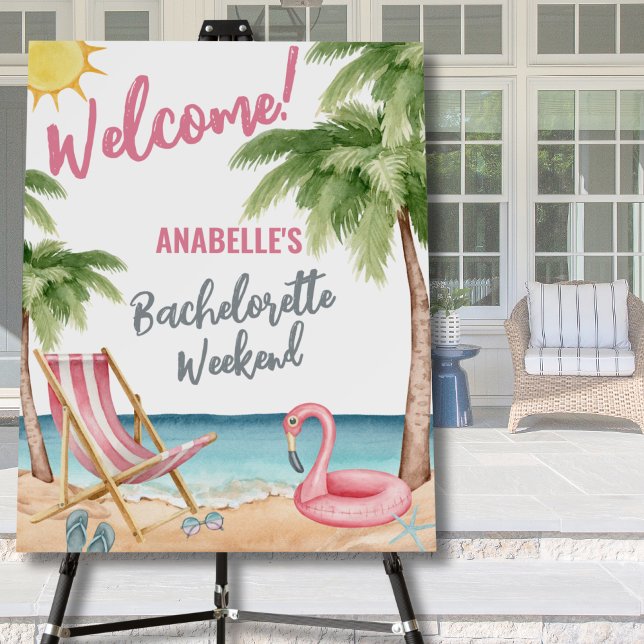 2 Sided Beach Bachelorette Party Welcome Foam Board (2 Sided Beach Bachelorette Party Welcome Foam Board)