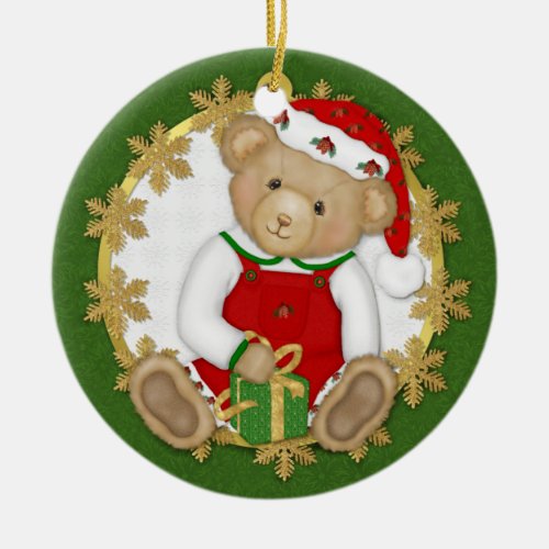 2 Sided _ Beary Merry Teddy Bear Ornament