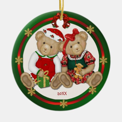 2 Sided _ Beary Merry Teddy Bear Ornament