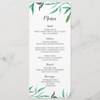 2-sided Branch Boho Wedding Menu Card