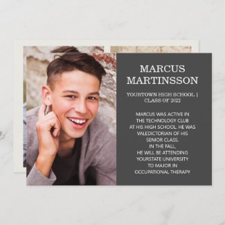 2-Sided Brown Graduation 3 Photo Announcement 