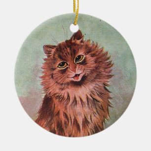 2-Sided Brown Tabby Cats • Louis Wain • Ornament