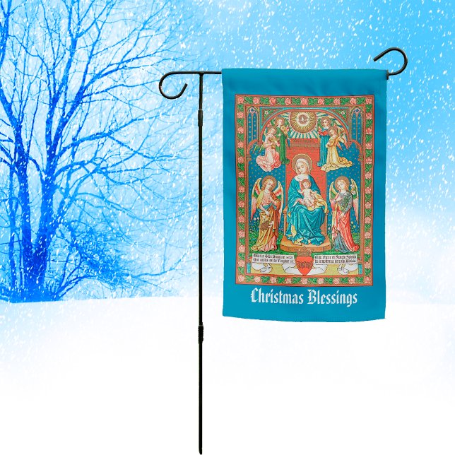 2-sided BVM & Christ Child Christmas Blessings Garden Flag (Creator Uploaded)