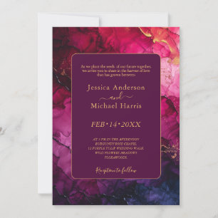 2 sided Celestial Elegance - The Marble Symphony Invitation