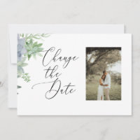2 Sided Change the Date Photo Card  - succulents