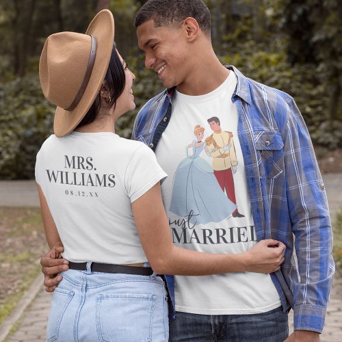 2_Sided Cinderella  Prince Charming Just Married T_Shirt