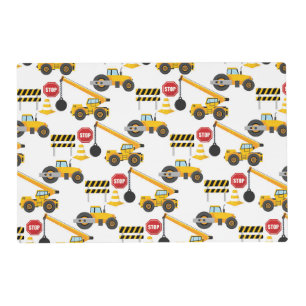 2-Sided Construction Vehicles Placemat