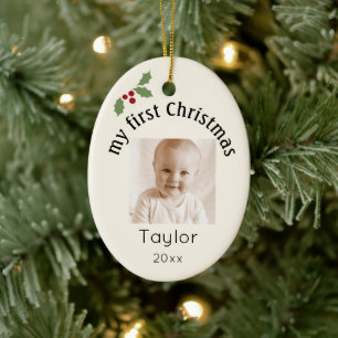 2-Sided Create Your Own, Photo My 1st Christmas Ceramic Ornament