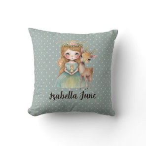 2-Sided Custom Nursery Pillow Deer Princess