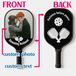 😍 2-sided Custom text and photo pickleball paddle